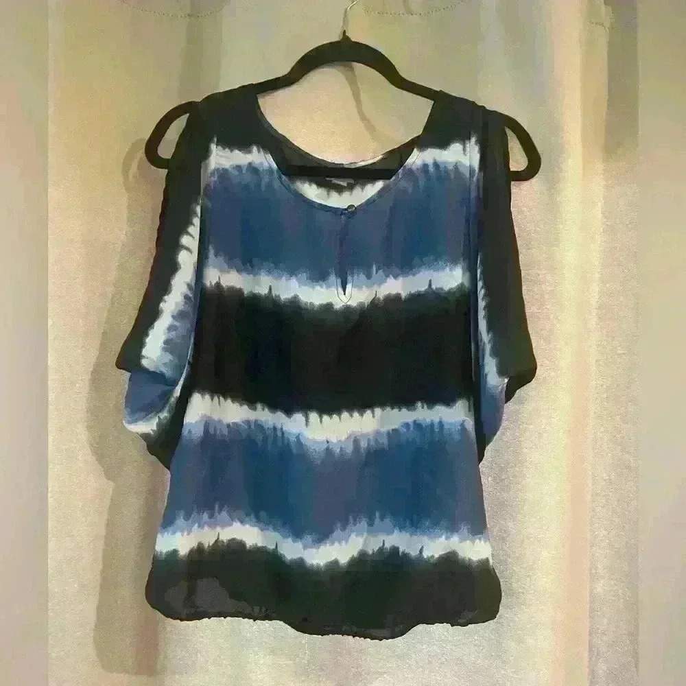 Womens Blue and Black Converse Blouse